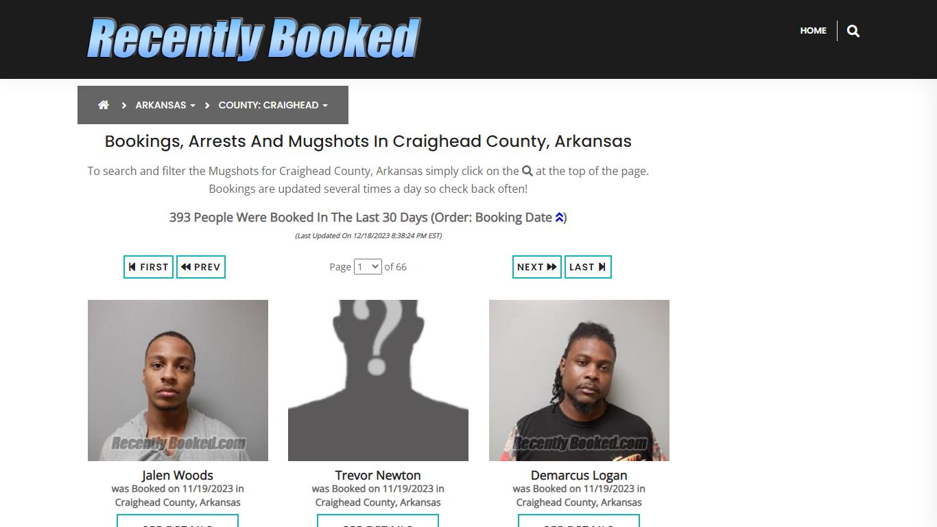 Bookings, Arrests and Mugshots in Craighead County, Arkansas